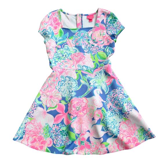 Lilly Pulitzer Other - Lilly Pulitzer Floral Dress Girl’s Peony For Thoughts Arya Flare Dress Size 14